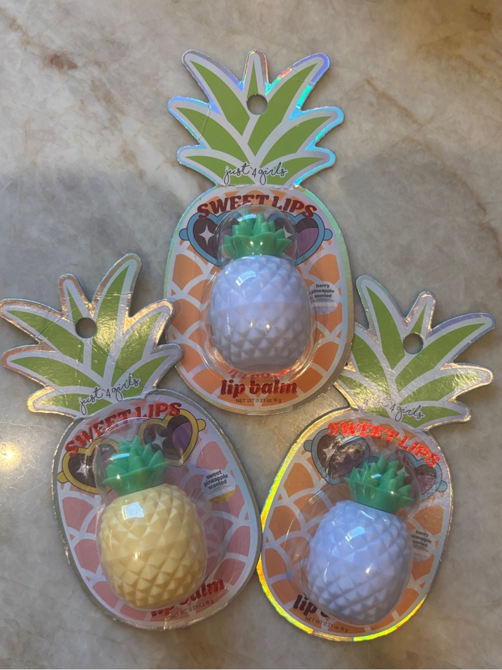Pineapple Lip Balm - White & Yellow with Green Top